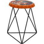 Greenmall Sassy Metal Tabure - Turuncu