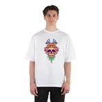 GreenMint Creepy Skull Head Mushrooms Unisex Beyaz Oversize T-shirt