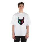 GreenMint Cyber Caracal Unisex Beyaz Oversize T-shirt