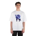 GreenMint Dark Forest Wolf Unisex Beyaz Oversize T-shirt