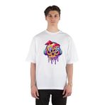 GreenMint Unisex Beyaz Oversize T-shirt Dripping Mushrooms Skull Listening Music Beyaz XL