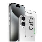 Greenmnky Buddies iPhone 16 - 16 Plus Uyumlu Gümüş Kamera Lens Koruyucu