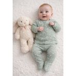 Greenmoon %100 Pamuk Bebek Pijama Takımı - Yeşil - 3 - 6 Ay