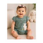 greenmoss %100 Pamuk Sevimli Karakter Yazlık Kız Bebek Tulum