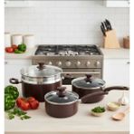 Greenpan Cambridge Red 3’lü Tencere Seti (16 cm – 20 cm – 24 cm + 24 cm Buharda Pişirici) - Kırmızı