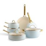 Greenpan CC005368-001 Padova Gök Mavi 10 Parça Tencere Seti