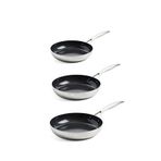 Greenpan Geneva Çelik Tava Seti 18 & 20 & 24 Cm - Gümüş