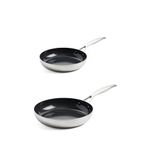 Greenpan Geneva Seramik 2'li Tava Seti 18 & 24 Cm - Gümüş