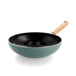 Greenpan Mayflower Duman Mavisi 28 cm Seramik Yapışmaz Wok Tava