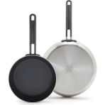 Greenpan Stanley Tucci 20 cm+26 cm 2'li Gri Çelk Kızartma Tavası