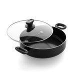 GreenPan Torino Sağlıklı Seramik Yapışmaz 28 cm/4,2 Litre Kapaklı Sote Tavası, PFAS İçermez, İndüksiyon, 160°C'ye Kadar Fırında Güvenli, Bulaşık Makinesinde Yıkanabilir, Siyah