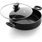 Greenpan Torino Seramik Yapışmaz 28 Cm/4,2 Litre Kapaklı Sote Tavası, Pfas İçermez, İndüksiyon, 160°C'ye Kadar Fırında Güvenli, Bulaşık Makinesinde Yıkanabilir, Siyah