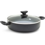 Greenpan Torino Seramik Yüzeyli 24 cm Basık Tencere - Siyah