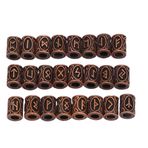 Greensen İskandinav Viking Rune Boncuk 24 Adet Saç Tüp Boncuk 10x13mm İskandinav Vikings Runes Saç Sakal Boncuk Bilezikler Için Kolye Kolye