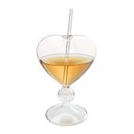 Greensen Kalp Şekilli Kokteyl Bardağı Modern Şarap Kadehi Cam Pipetli Yaratıcı Martini Bardakları, Ev, , Düğün, Gece, Parti, için Şeffaf Cam Kadehi (2 adet)