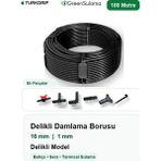Greensulama 16 mm Düz Delikli Damlama Borusu 100 Metre Bahçe Sera Sulama