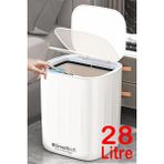 Greentech Gt-sc07 B Sensörlü 28 L Lityum Pilli Şarj Edilebilir Çöp Kovası Beyaz