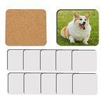 Greethga 12 adet boş MDF mantar bardak altlığı boşluklar sunta mantar bardak altlığı boşluklar toplu MDF DIY bardak altlığı