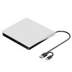 Greethga Harici CD DVD +/-RW, USB 3.0 ve USB-C Taşınabilir Oynatıcı CD ve DVD ROM Oynatıcı Yazıcı Yazıcı Disk Sürücüsü