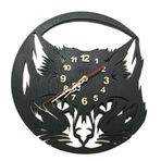 Greethga Sevimli Kedi Duvar Saati Sevimli Küçük Kedi Vinil Kayıt Hayvan Duvar Saati Kedi Hediye Çocuk Odası Dekoratif Sanat Duvar Saati