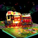 GREETING ART Happy Birthday kartı, doğum günü kartı, müzik ve ışıklı doğum günü kartı, eş, en iyi arkadaş, çocuk, kız kardeş, aile için doğum günü kartı