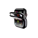 GREGOSS Apple Watch 4 5 6 Se Serisi ( 44mm ) Uyumlu 360 Tam Koruma Siyah Silikon Kılıf