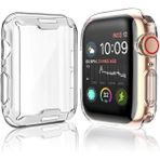 Gregoss Apple Watch 44 mm 360 Tam Koruma Seri 2,3,4,5,6,se Uyumlu Şeffaf Silikon Kılıf