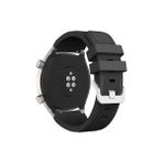 Gregoss Samsung Gear S3 /huawei Gt 2 46 mm (22 mm ) Silikon Şeritli Çizgili Tasrım Kayış Kordon - Siyah - Siyah