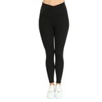Grenj Fashion Siyah Çapraz Kemer Yüksek Bel Toparlayıcı Kışlık Tayt (M)