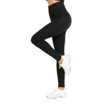 Grenj Fashion Siyah Dalgıç Kemerinde Geniş Lastik Detaylı Toparlayıcı Yüksek Bel Tayt (2XL)