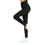 Grenj Fashion Siyah Dalgıç Kemerinde Geniş Lastik Detaylı Toparlayıcı Yüksek Bel Tayt (XL)