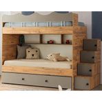 Grey Mdf Çelik Profilli Yavrulu Ranza Ac M2 90 X 190 Cm