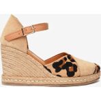 Greyder Kadın Leopar Bisküvi Süet Hakiki Deri Topuklu Sandalet 6Y2WS59003 - Leopar - Kahve