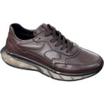 Greyybull Kahverengi Erkek Deri Sneaker Ayakkabı Düz Taban Yapısı ile Ortopedik Konfor Sunan Spor Ayakkabı