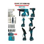 Grezerman 6'Lı Set Kömürsüz Bakır Sargı Şarjlı Matkap - Hilti - Budama Testere - Makas - Taşlama