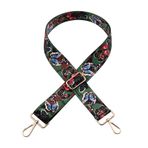 GRFIT Çanta Kemeri Etnik Tarzda Çanta Askısı, Ayarlanabilir Omuz Askısı, Çiçek Baskısı, Geniş El Çantası Omuz Askısı, Aksesuar Parçası, 3,8 cm Omuz Askısı (Renk: Kelebek Altın)