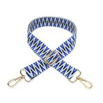 GRFIT El çantası askısı 3,8 cm çanta kayışı etnik kemer bandı değiştirilebilir omuz askısı 80-130 ayarlanabilir omuz çantası bandı kadın el çantası aksesuarı çanta kayışı (Renk: 02-Blue, Boyut: SilverBuckle