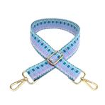 GRFIT El çantası askısı 3,8 cm çanta kayışı etnik kemer bandı değiştirilebilir omuz askısı 80-130 ayarlanabilir omuz çantası bandı kadın el çantası aksesuarı çanta kayışı (Renk: 06-LakeBlue , Boyut: