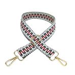GRFIT El çantası askısı 3,8 cm çanta kayışı etnik kemer bandı değiştirilebilir omuz askısı 80-130 ayarlanabilir omuz çantası bandı kadın el çantası aksesuarı çanta kayışı (Renk: 07-gri siyah, Boyut: