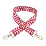 GRFIT El çantası askısı 3,8 cm çanta kayışı etnik kemer bandı yedek omuz askısı 80-130 ayarlanabilir omuz çantası bandı kadın el çantası aksesuarı çanta kayışı (Renk: 05-kırmızı, Boyut: GunBlackBuckle )