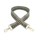 GRFIT El çantası askısı 3,8 cm çanta kayışı etnik kemer bandı yedek omuz askısı 80-130 ayarlanabilir omuz çantası bandı kadın el çantası aksesuarı çanta kayışı (Renk: 08-Green , Boyut: GunBlackBuckle