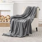 Gri 220X230 Çift Kişilik Polar Battaniye - Salon Oturma Yatak Odası Için Tv Battaniyesi Koltuk Şalı - 220 x 230 cm