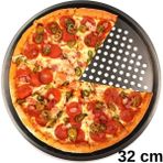 Gri 32 cm Delikli Pizza, Lahmacun ve Pide Tepsisi, Kullanışlı ve Dayanıklı. - Seçenek 1 - Antrasit