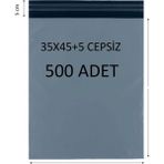 Gri 35*45+5 Cepsiz 500 Adet Dayanıklı ve Su Geçirmez Kargo Poşeti Cac Plastik