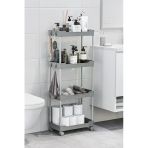 Gri 4 Katlı Tekerlekli Düzenleyici Mutfak Ve Banyo Rafı Vesken