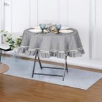 Gri Antrasit Özel Seri Yuvarlak Fırfırlı Masa Örtüsü - 210 x 210 cm