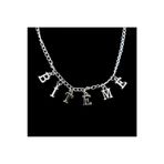 Gri Bite Me Yazılı Harfli 45 cm Zincirli Hediyelik Kolye