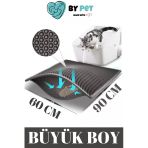 Gri Büyük Boy Elekli Kedi Tuvalet Önü Paspası 90X60cm
