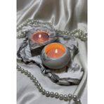 Gri Candle Set Minimal Dekoratif Mumluk & Tepsi Seti - Gri-Beyaz
