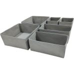 Gri Çekmece Içi Düzenleyici Organizer Set - Çok Amaçlı Dolap Içi Kutu Seti